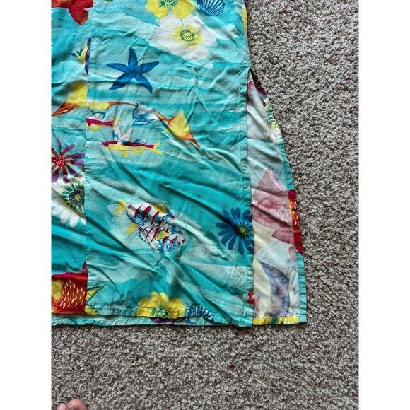 Planet Fish dress, size women's medium; Vintage; Flowers & fish design; hawaiian - Picture 6 of 9